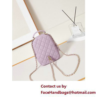 Chanel Lambskin  &  Gold-Tone Metal Mini Backpack Bag AP3753 Lilac 2025